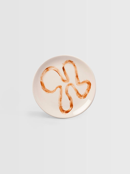 Assiette en dessert en grès chocolat