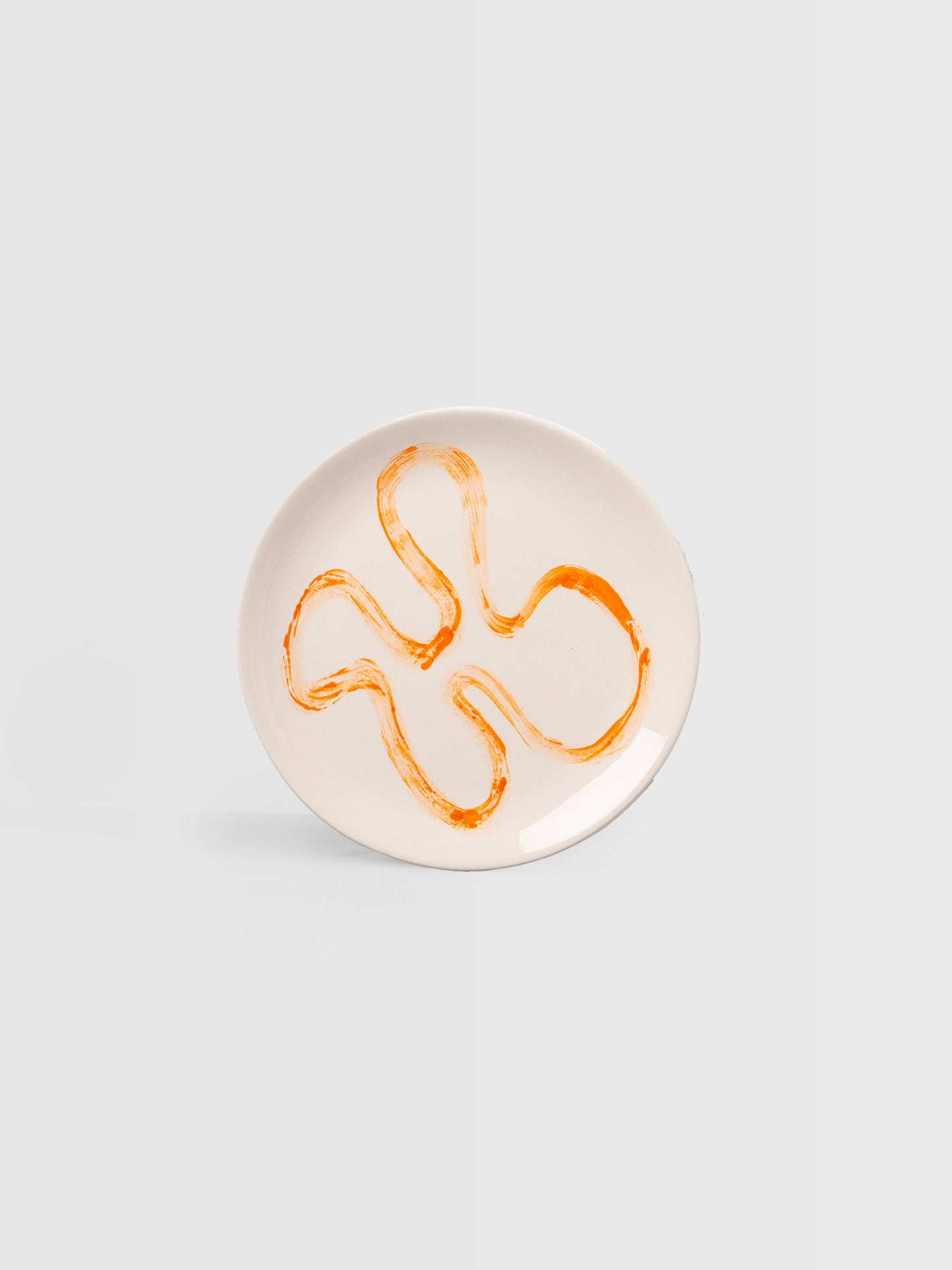 Assiette à dessert en grès orange